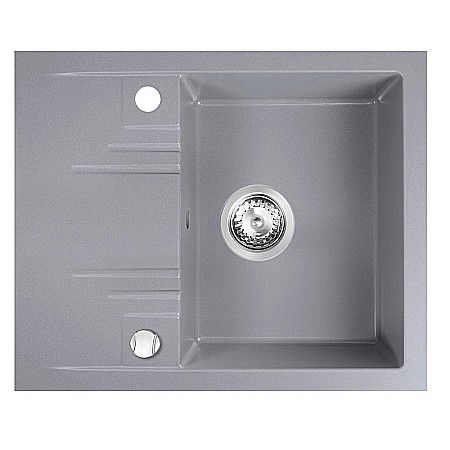 Chiuvete Bucatarie - CHIUVETA GRANIT FERRO DRGM48/58GA CU O CUVA SI PICURATOR 58X48CM NISIP MEZZO GRI