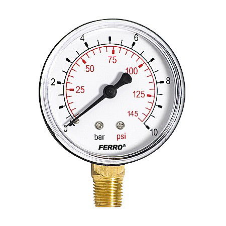 Piese Pompe si Hidrofoare - Manometru radial Ferro 1/4 3-10 bari M6310R