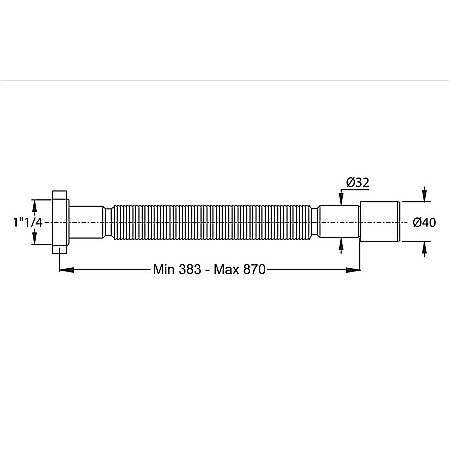 SIFON FLEXIBIL 11/4-40/32 PIULITA PLASTIC 0190007 PP54BO BN 9334  BONOMINI [1]