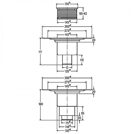 Sifon pardoseala dn70/100 iesire verticala 49511 Viega [1]