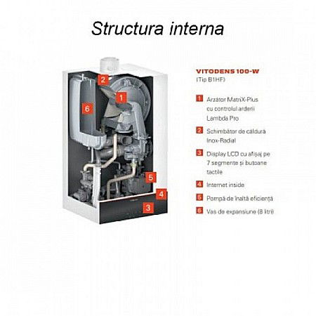 CENTRALA TERMICA PE GAZ IN CONDENSATIE VIESSMANN VITODENS 100-W 25KW WIFI KIT EVACUARE INCLUS [3]