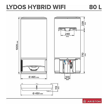 BOILER CU POMPA DE CALDURA ARISTON LYDOS HYBRID WI-FI 80 80L 3629064 [3]