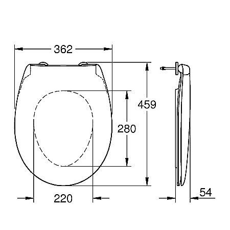 CAPAC WC GROHE 39493000 BAU CERAMIC SOFT CLOSE ALB [3]