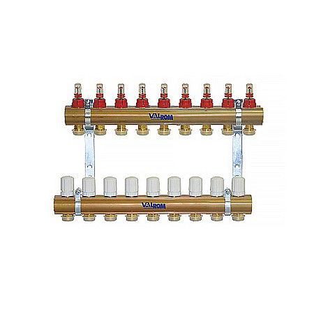 Incalzire in pardoseala - DISTRIBUITOR+COLECTOR 1-3/4 11 CAI CU DEBITMETRE PEXKIT VALROM 66421101600