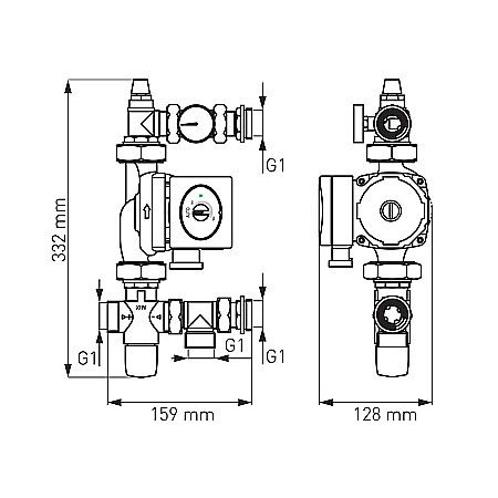 KIT PARDOSEALA GRUP AMESTEC PARDOSEALA FERRO GM1F-WP FARA POMPA DISTANTA RACORDURI 130MM [1]