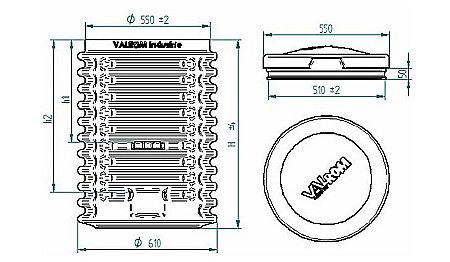 Camin apometru D550 H=1100 cu capac Waterkit [1]