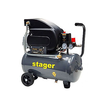 COMPRESOR AER 24L STAGER HM2024F 8BAR 200L/MIN MONOFAZAT ANGRENARE DIRECTA [2]