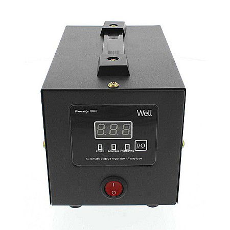 Termice - STABILIZATOR TENSIUNE CU RELEU 1000VA NEGRU AVR-REL-POWERUP1000