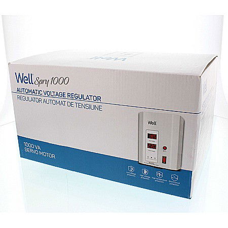 STABILIZATOR AUTOMAT 1000VA ALB CU SERVO MOTOR CU MONTAJ PERETE AVR-SRV-SPRY1000 WE [3]