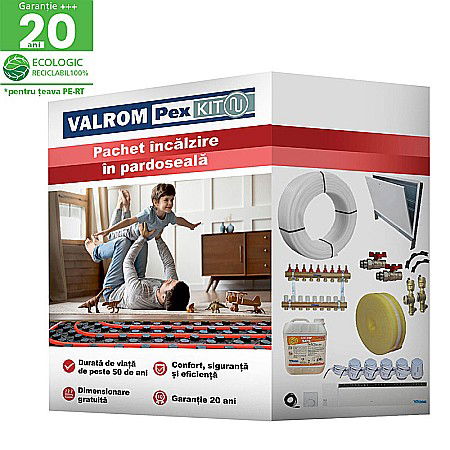 Kituri incalzire in pardoseala Valrom - KIT INCALZIRE IN PARDOSEALA 60MP VALROM ECO CU AUTOMATIZARE FIR