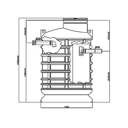 Fosa septica 2000l bicamerala 3-5 persoane 48601020000 Aquaclean Valrom [2]