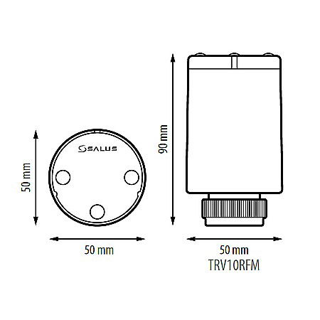 CAP TERMOSTATIC SALUS WIRELESS (MINI) TRV10RFM CU 2 BATERII [2]