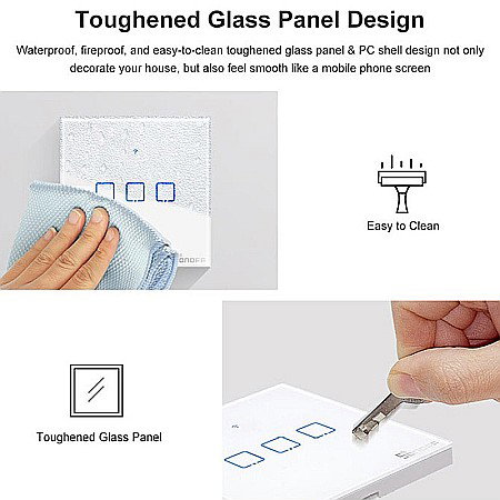 Sonoff t2eu2c-tx touch wifi si rf intrerupator cu 2 canale alb [3]