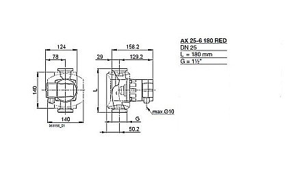 POMPA CIRCULATIE ELECTRONICA BIRAL COMPAX 25-6 180 RED R 11/2 180MM 230V ROTOR UMED PENTRU INSTALATII INCALZIRE [1]