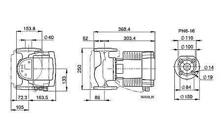 POMPA CIRCULATIE ELECTRONICA BIRAL MODULA 40-18 250 RED PN6-16 DN 40 250MM 230V ROTOR UMED PENTRU INSTALATII INCALZIRE [2]