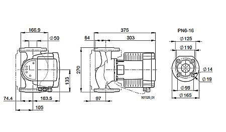POMPA CIRCULATIE ELECTRONICA BIRAL MODULA 50-12 270 RED PN6-16 DN 50 270MM 230V ROTOR UMED PENTRU INSTALATII INCALZIRE [2]