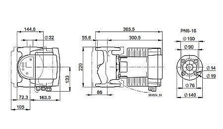 POMPA CIRCULATIE ELECTRONICA BIRAL MODULA 32F-12 220 RED PN6-16 DN 32 220MM 230V ROTOR UMED PENTRU INSTALATII INCALZIRE [2]