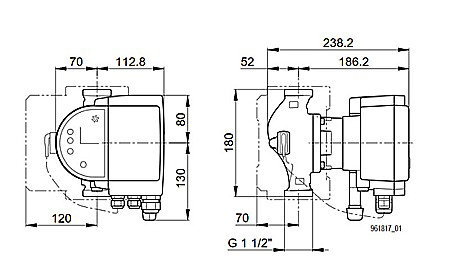 POMPA ELECTRONICA RECIRCULARE BIRAL MODULA 25-4 180 BLUE R 11/2 180MM 230V APA CALDA CONSUM PROTECTIE MOTOR SI AFISARE STARE FUNCTIONARE [2]