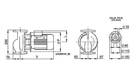 POMPA INLINE BIRAL VARIA 40-14 250 2 1.1 RED 1,10KW 250MM 10BAR ROTOR USCAT PENTRU INSTALATII INCALZIRE 2210140150 [2]