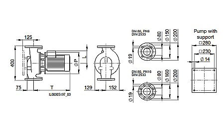 POMPA INLINE BIRAL VARIA 80-14 400 4 3 RED 2,20KW 400MM 10BAR ROTOR USCAT PENTRU INSTALATII INCALZIRE 2210450150 [2]