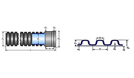 Teava corugata SN4 630 (interior530) pentru canalizare pvc BUCATA DE 6 METRI [8]