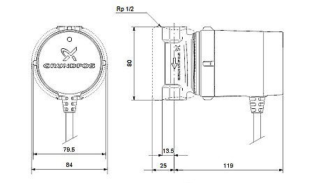 POMPA RECIRCULARE GRUNDFOS UP 15-14 B PM 97916771 [2]