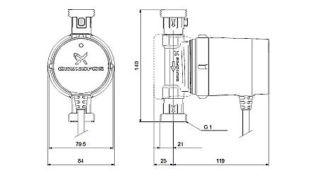 POMPA RECIRCULARE GRUNDFOS UP 15-14 BX PM 97916772 [2]
