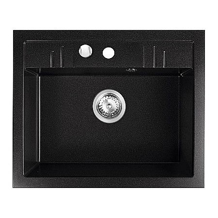 Pachet CHIUVETA GRANIT FERRO DRGM1/48/58BA CU O CUVA 58X48CM GRAFIT MEZZO NEAGRA CU BATERIE BUCATARIE FERRO CADOU [2]