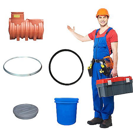 Rezervoare de apa - Pachet rezervor apa cilindric orizontal subteran v 1500 litri Stockkit Valrom