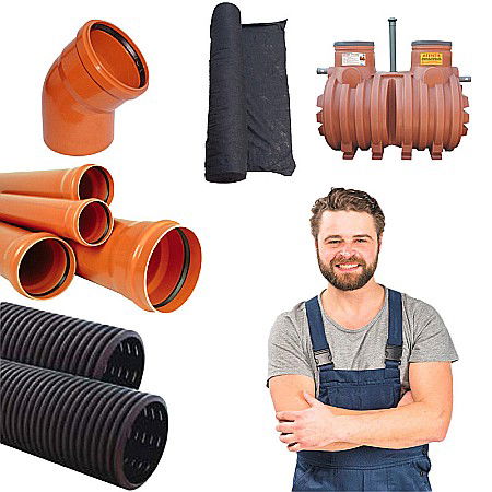 Fose Septice, Separatoare de Grasimi - Pachet fosa septica 3500l bicamerala 5-6 persoane cu accesorii Aquaclean Valrom