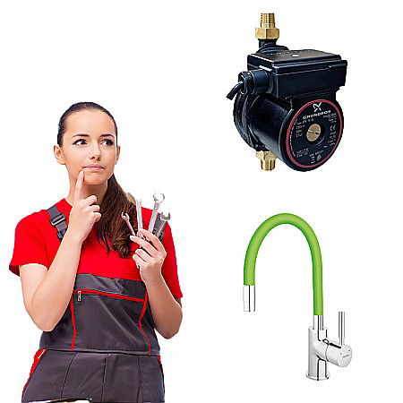 Pompe si Hidrofoare - Pachet pompa ridicare presiune apa retea UPA 15-90 cu baterie bucatarie flexibila ZUMBA