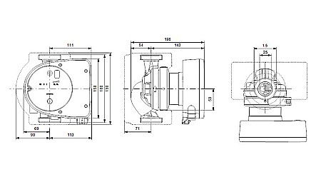POMPA RECIRCULARE GRUNDFOS MAGNA1 25-100 N 180 CORP INOX 99221226 [2]