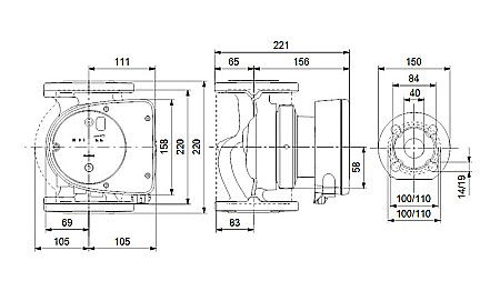 POMPA RECIRCULARE GRUNDFOS MAGNA1 40-40 F N 220 CORP INOX 99221299 [2]