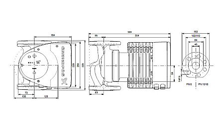 POMPA RECIRCULARE GRUNDFOS MAGNA1 40-80 F N 220 CORP INOX 99221323 [2]