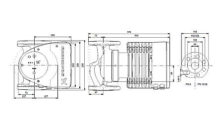 POMPA RECIRCULARE GRUNDFOS MAGNA1 50-100 F N 280 CORP INOX 99221360 [2]