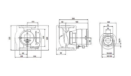 POMPA RECIRCULARE GRUNDFOS MAGNA3 32-40 F N 220 CORP INOX 98333836 [2]