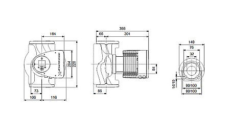 POMPA RECIRCULARE GRUNDFOS MAGNA3 32-120 F N 220 CORP INOX 97924346 [2]