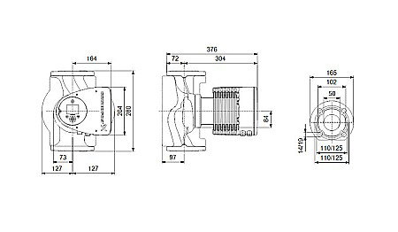 POMPA RECIRCULARE GRUNDFOS MAGNA3 50-120 F N 280 CORP INOX 97924358 [2]