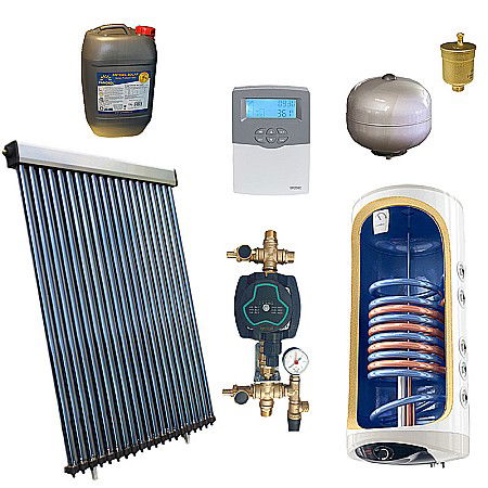 Termice - KIT PANOU SOLAR APA CALDA PRESURIZAT 3P CONFORT CU BOILER CU DOUA SERPENTINE 150L PANOSOL C.203