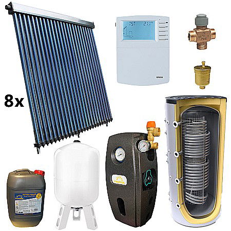 Termice - KIT PANOURI SOLARE APA CALDA SI INCALZIRE 200MP PANOSOL C.402