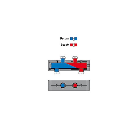 DISTRIBUITOR COLECTOR TERMOIZOLANT PENTRU 1 GRUP DE CIRCULATIE CU SEPARATOR HIDRAULIC GMA411 ESBE 6600 1100 [1]