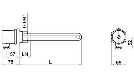 REZISTENTA ELECTRICA REGULUS 4.5KW 11/2 L370MM CU TERMINAL NEINCALZIT 100MM 8937 [1]
