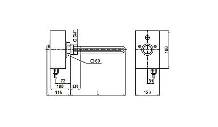 REZISTENTA ELECTRICA REGULUS 9KW CU TERMOSTAT 11/2 L755MM CU TERMINAL NEINCALZIT 19044 [1]