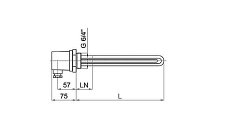 REZISTENTA ELECTRICA REGULUS 2KW 11/2 L245MM CU TERMINAL NEINCALZIT 100MM 8935 [1]