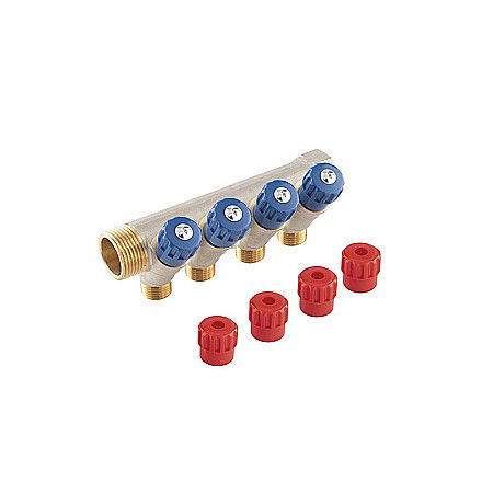 Incalzire in pardoseala - DISTRIBUITOR 4 CAI 3/4X1/2 UNGHI PENTRU APA CALDA SI APA RECE RDW200400 FERRO