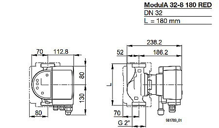 POMPA CIRCULATIE ELECTRONICA BIRAL MODULA 32-8 180 RED 180MM 230V ROTOR UMED PENTRU INSTALATII INCALZIRE [2]