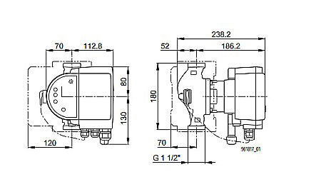 POMPA ELECTRONICA RECIRCULARE BIRAL MODULA 25-6 180 BLUE R 11/2 180MM 230V APA CALDA CONSUM PROTECTIE MOTOR SI AFISARE STARE FUNCTIONARE [2]