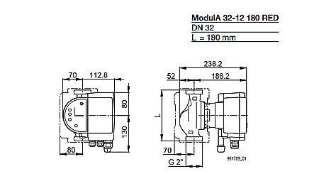 POMPA CIRCULATIE ELECTRONICA BIRAL MODULA 32-12 180 RED 180MM 230V ROTOR UMED PENTRU INSTALATII INCALZIRE [2]
