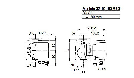 POMPA CIRCULATIE ELECTRONICA BIRAL MODULA 32-10 180 RED 180MM 230V ROTOR UMED PENTRU INSTALATII INCALZIRE [2]