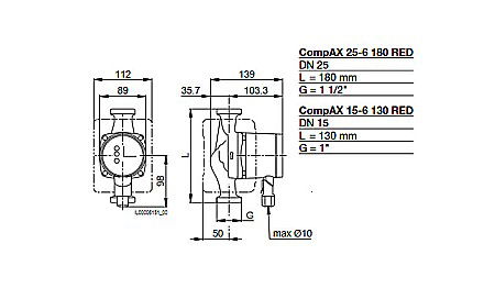 POMPA CIRCULATIE ELECTRONICA BIRAL COMPAX 15-6 130 RED R 1 130MM 230V ROTOR UMED PENTRU INSTALATII INCALZIRE [1]